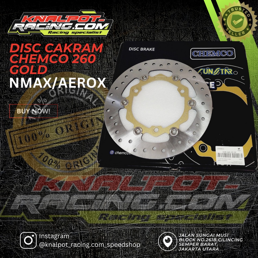 DISC / PIRINGAN CAKRAM CHEMCO NMAX AEROX 260 GOLD